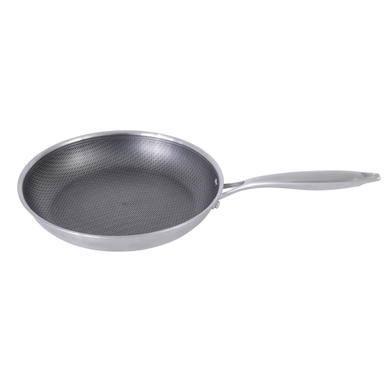 Gibson Home Elsenborn 11" Stainless Steel Frying Pan - Embossed Non-Stick Interior - Color Sleeve