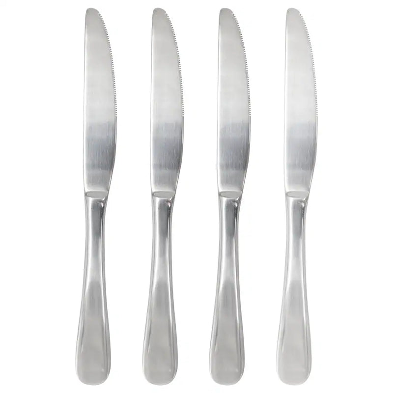 Gibson Home Manchester 4pc Stainless Steel Dinner Knives Set - Polished - Tie Card