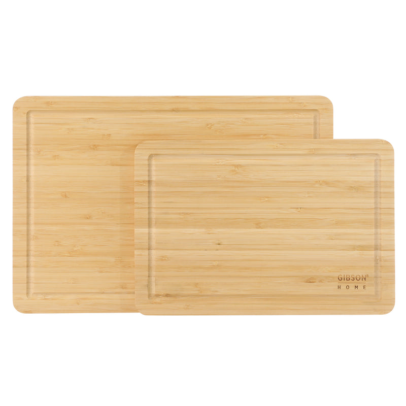 Gibson Home Forestview 2pc 15" x 12" Bamboo Cutting Board Set - Rectangle- Oil Finished - Color Sleeve