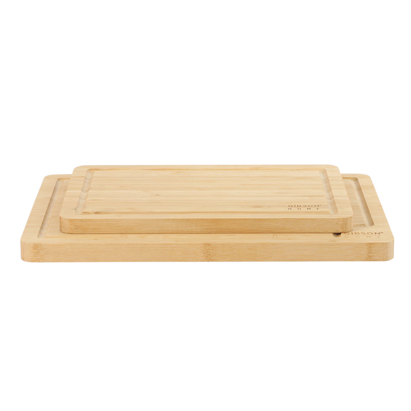 Gibson Home Forestview 2pc 15" x 12" Bamboo Cutting Board Set - Rectangle- Oil Finished - Color Sleeve