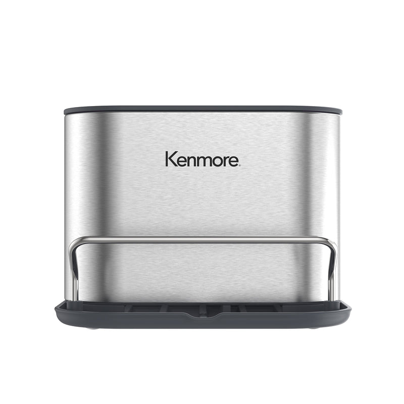 Kenmore Kirkwall Metal Panel Sink Organizer w/ Towel Hanging Rail & PP Tray - Silk Logo Print - Gift Box w/ Remailer