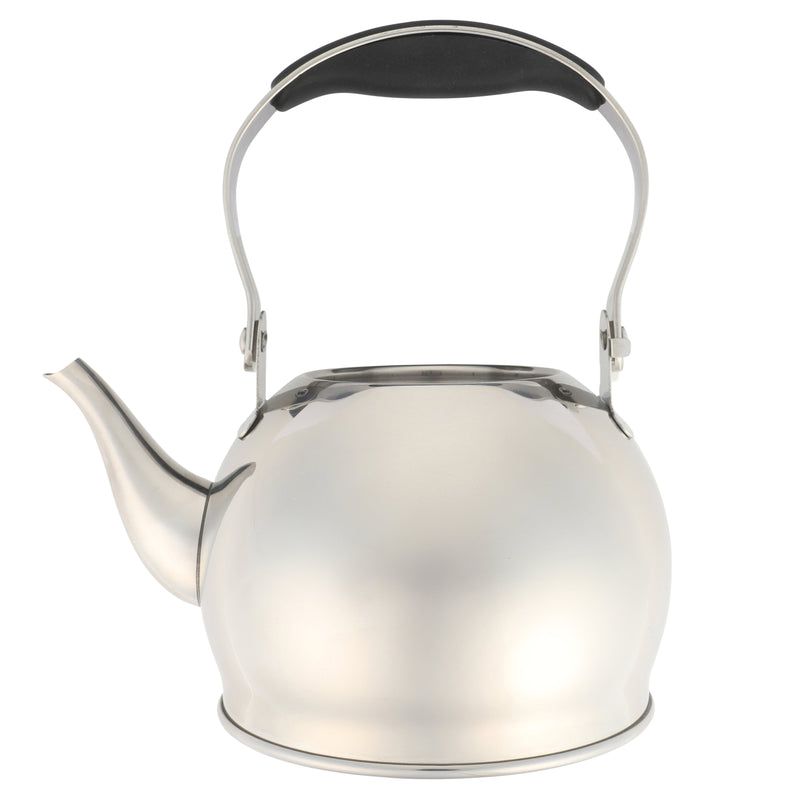 Mr. Coffee Mossvale1.1 qt Stainless Steel Tea Kettle w/ Strainer - Belly Shape - Mirror Polished - Stainless Steel / Silicone Handle - Hang Tag