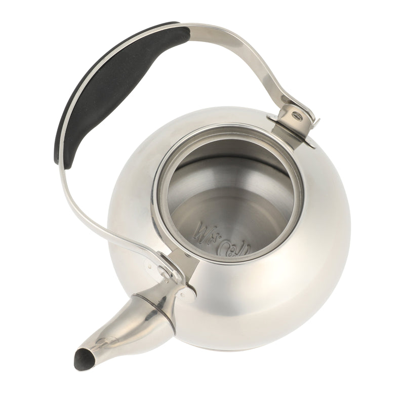Mr. Coffee Mossvale1.1 qt Stainless Steel Tea Kettle w/ Strainer - Belly Shape - Mirror Polished - Stainless Steel / Silicone Handle - Hang Tag