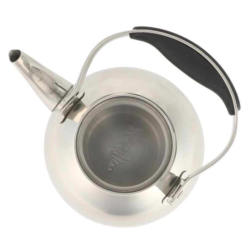 Mr. Coffee Mossvale1.1 qt Stainless Steel Tea Kettle w/ Strainer - Belly Shape - Mirror Polished - Stainless Steel / Silicone Handle - Hang Tag