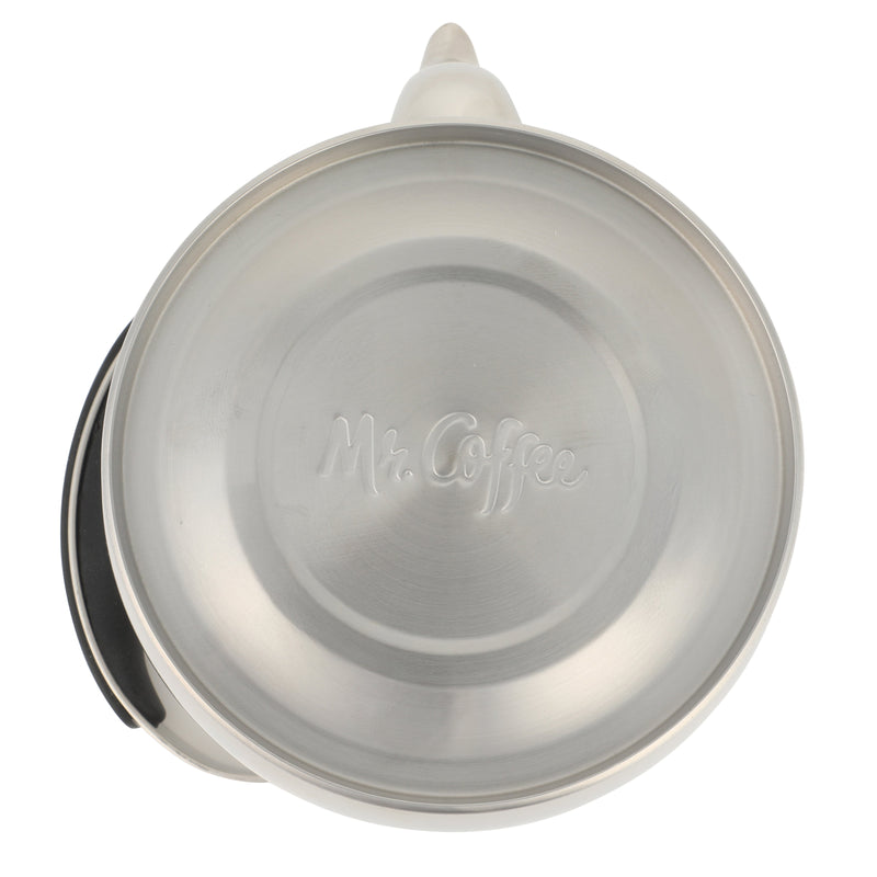 Mr. Coffee Mossvale1.1 qt Stainless Steel Tea Kettle w/ Strainer - Belly Shape - Mirror Polished - Stainless Steel / Silicone Handle - Hang Tag