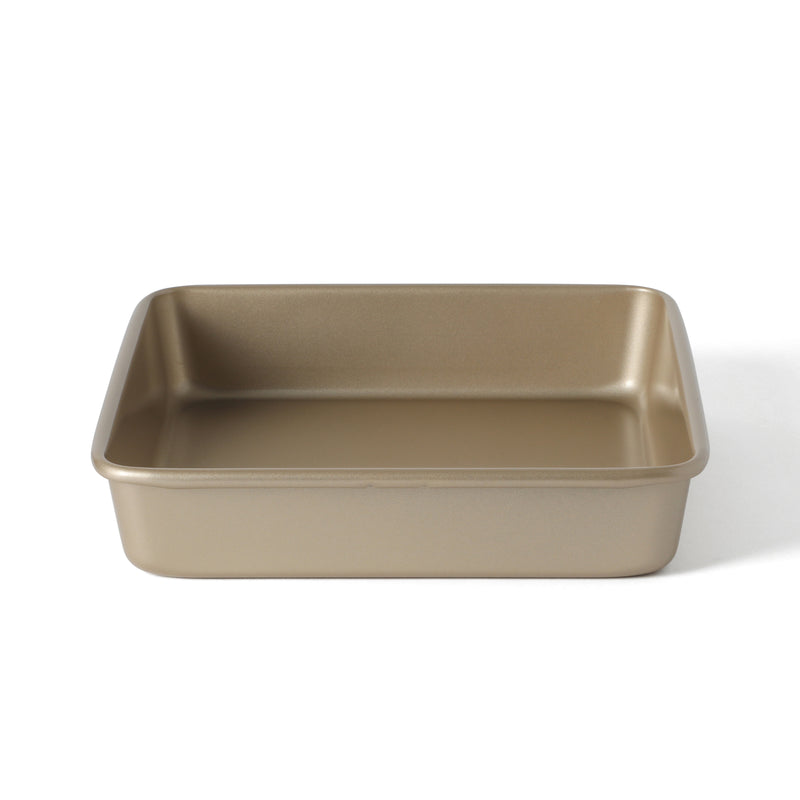 Martha Stewart Gallen 9" Carbon Steel Cake Pan - Champagne - Square - Open Stock Color Label