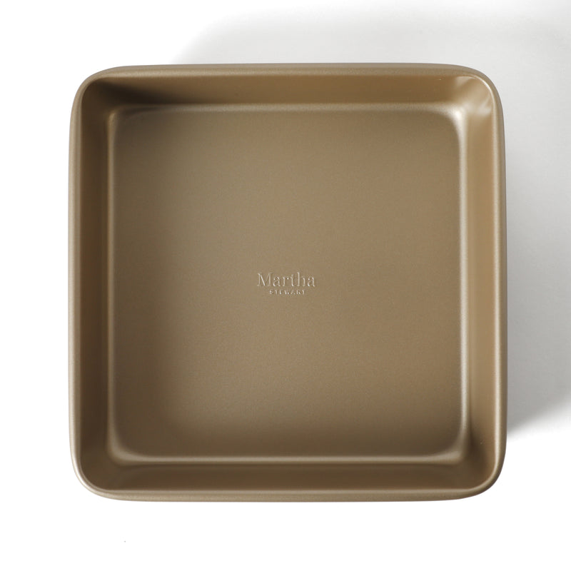 Martha Stewart Gallen 9" Carbon Steel Cake Pan - Champagne - Square - Open Stock Color Label