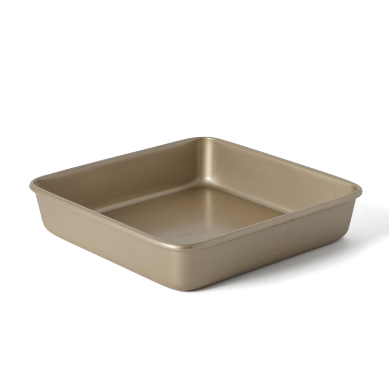 Martha Stewart Gallen 9" Carbon Steel Cake Pan - Champagne - Square - Open Stock Color Label