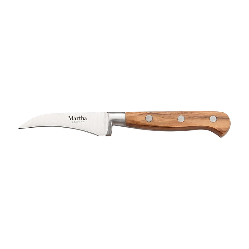 Martha Stewart Austenwood 15 pc Stainless Steel Cutlery Set - German Steel Blade - Olive Wood Handle - GBX w/ Remailer