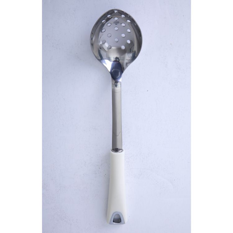Martha Stewart Everyday Drexler Slotted Spoon - Linen - TPR Handle - Stainless Steel - O/S w/ Tie Card