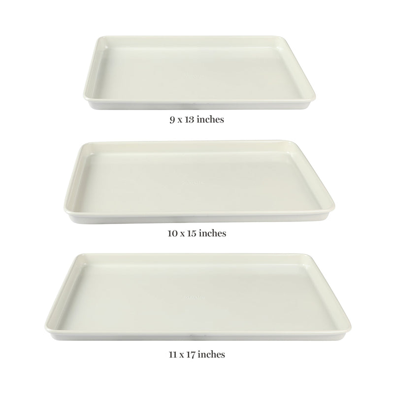Martha Stewart Gallen 3pc 13", 15" & 17" Carbon Steel Cookie Sheet Set - Color Label w/ Remailer