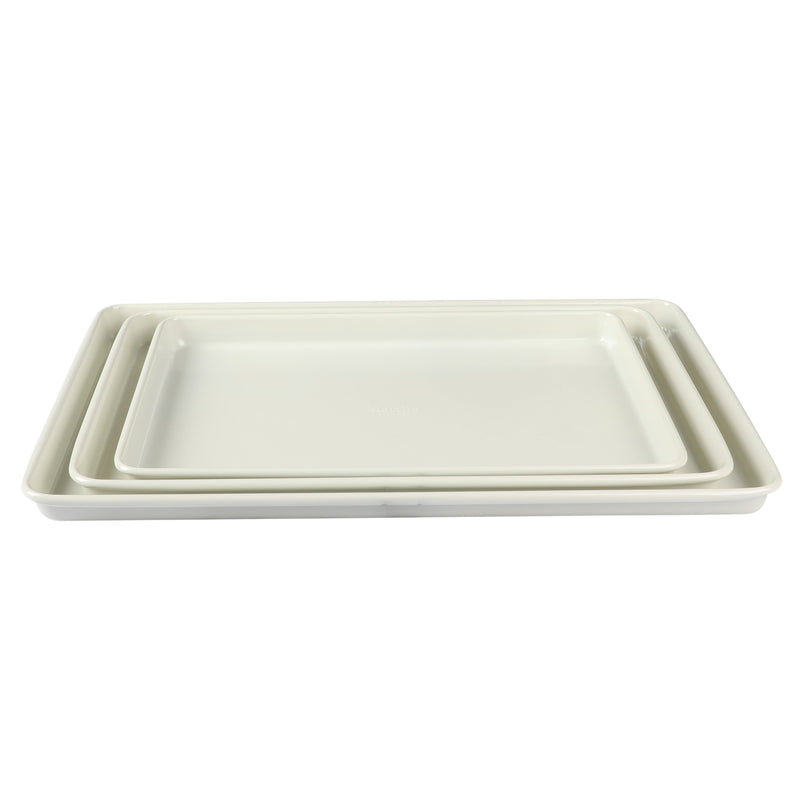Martha Stewart Gallen 3pc 13", 15" & 17" Carbon Steel Cookie Sheet Set - Color Label w/ Remailer