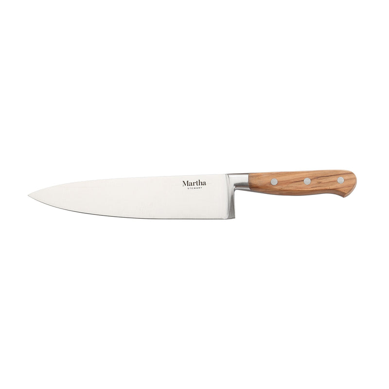 Martha Stewart Austenwood 15 pc Stainless Steel Cutlery Set - German Steel Blade - Olive Wood Handle - GBX w/ Remailer