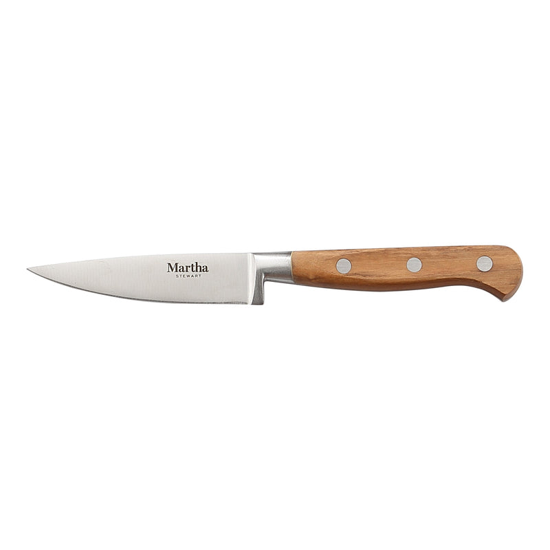Martha Stewart Austenwood 15 pc Stainless Steel Cutlery Set - German Steel Blade - Olive Wood Handle - GBX w/ Remailer