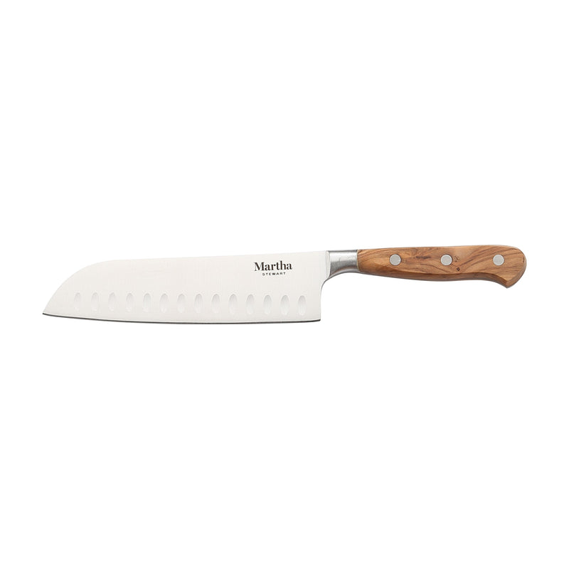 Martha Stewart Austenwood 15 pc Stainless Steel Cutlery Set - German Steel Blade - Olive Wood Handle - GBX w/ Remailer