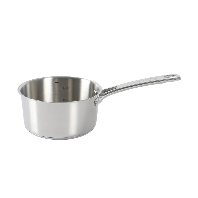 Sur la Table Kitchen Essentials Chef's Deck 10pc Stainless Steel Cookware Set - Polish Ext - Impact Bonded Base - SS Hollow Handle - GBX w/ Remailer
