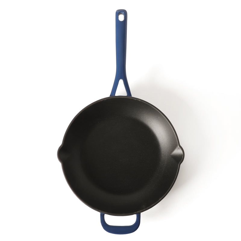 Martha Stewart Gatwick 12" Enameled Cast Iron Skillet - Gray Interior - Round - Color Sleeve w/ RM