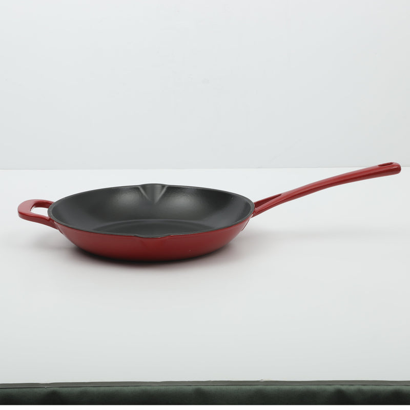 Martha Stewart Gatwick 12" Enameled Cast Iron Skillet - Gray Interior - Round - Color Sleeve w/ RM