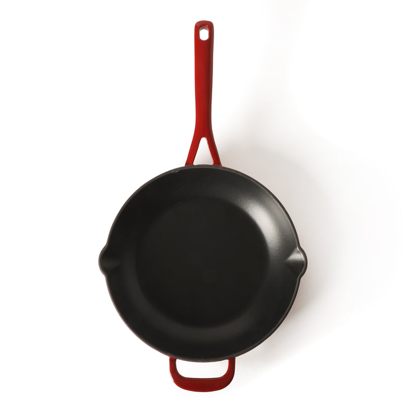 Martha Stewart Gatwick 12" Enameled Cast Iron Skillet - Gray Interior - Round - Color Sleeve w/ RM