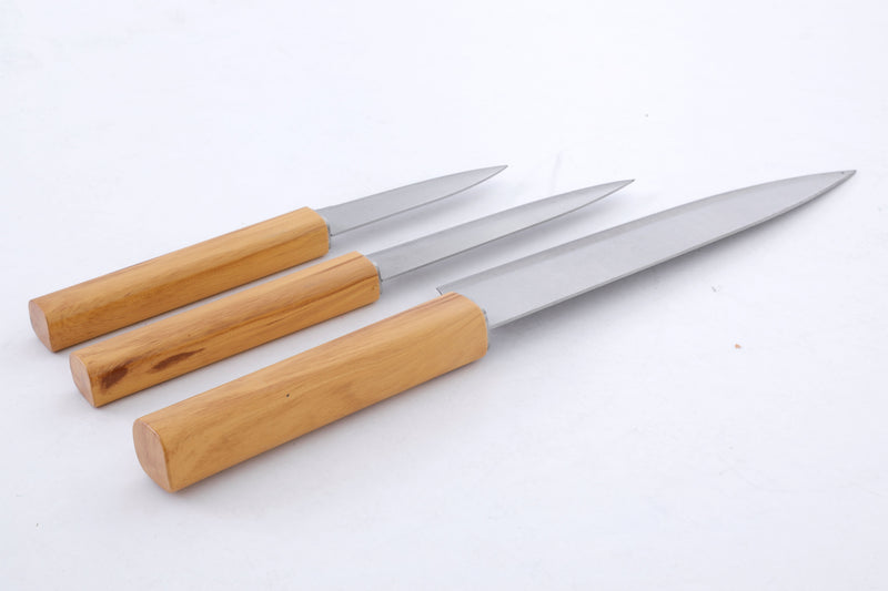 Oster Huntingfield 3pc Stainless Steel Cutlery Set - PP w/ Olive Wood Look PP Handle - Clampack