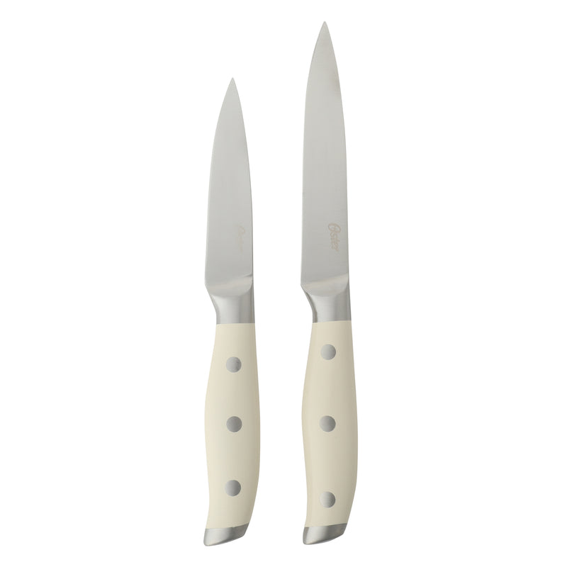 Oster Deaton 6pc Stainless Steel Cutlery Set w/ Block - Linen - PP Handle - GBX