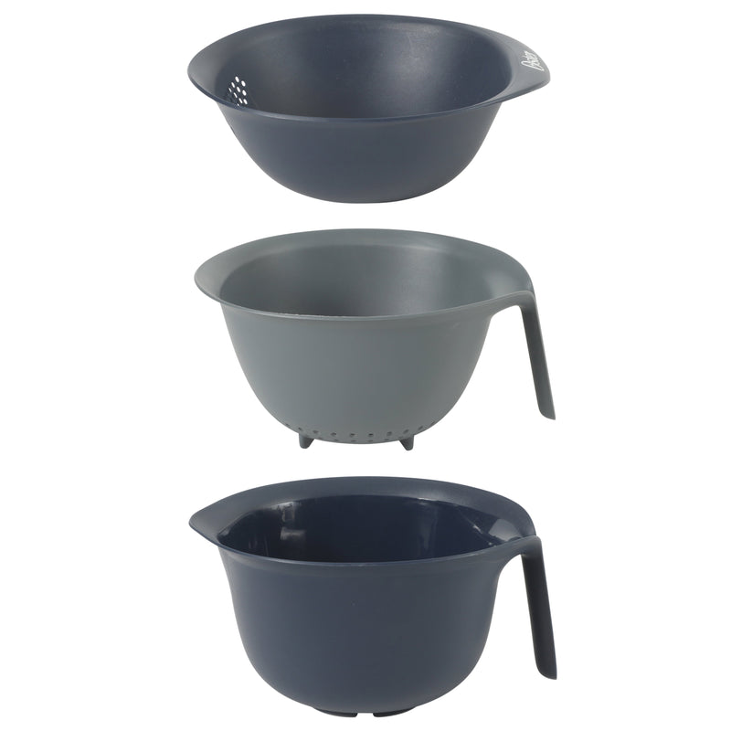 Oster Bluemarine 3pc PP Colander & Bowl Set - Color Sleeve