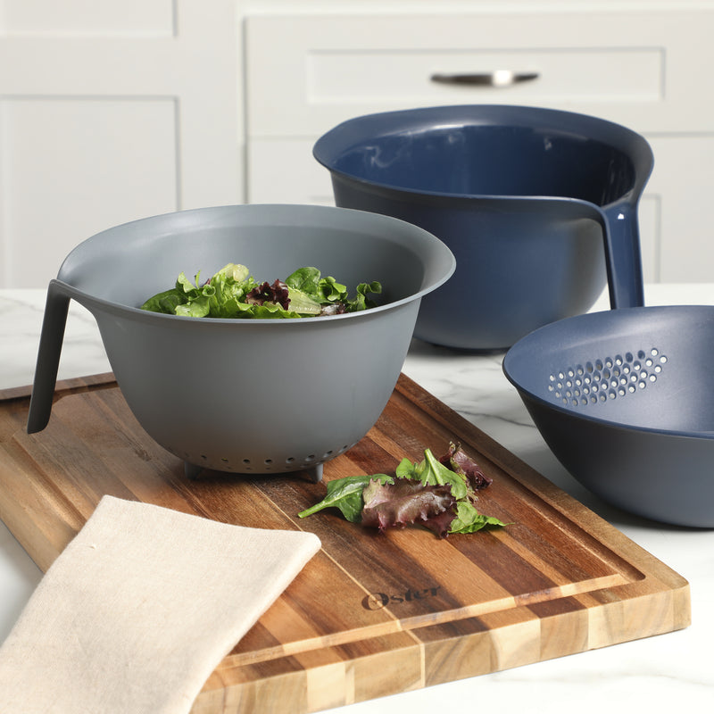 Oster Bluemarine  - 3pc PP Colander & Bowl Set - Color Sleeve