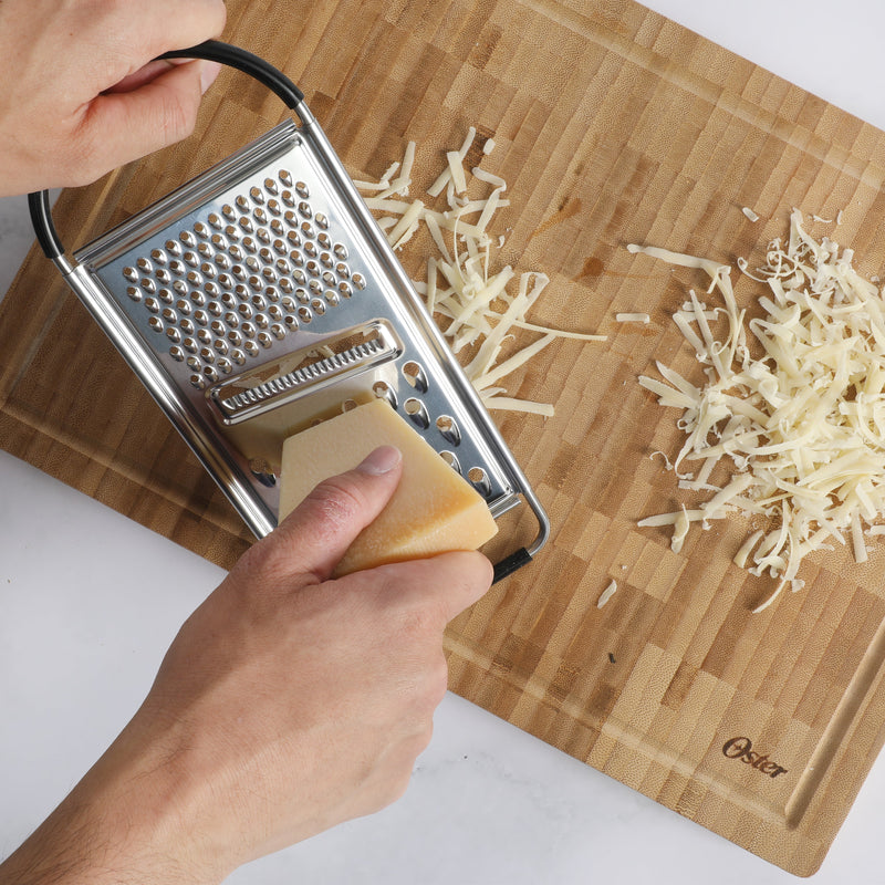 Oster Helmsdale1pc Stainless Steel Flat Grater - Silicone Anti-Slip Handle -Tie Card