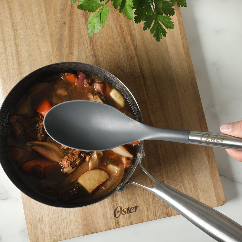 Oster Chadswyck 13.8" Spoon - Nylon Head - Stainless Steel Handle -Tie Card