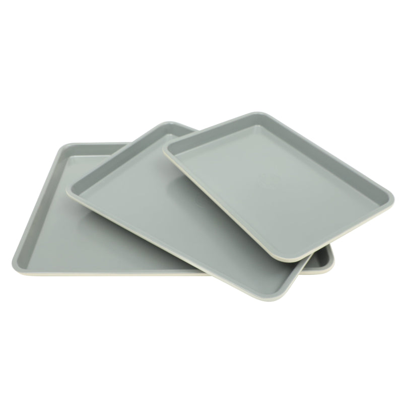 Sur La Table Kitchen Essentials Bake Sale 3pc Carbon Steel Cookie Sheet Set - Linen Exterior - Grey Non-Stick Interior - Open Stock w/ Color Label & Remailer