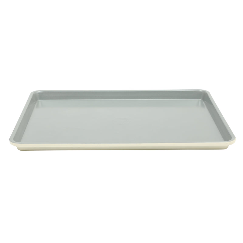 Sur La Table Kitchen Essentials Bake Sale 3pc Carbon Steel Cookie Sheet Set - Linen Exterior - Grey Non-Stick Interior - Open Stock w/ Color Label & Remailer