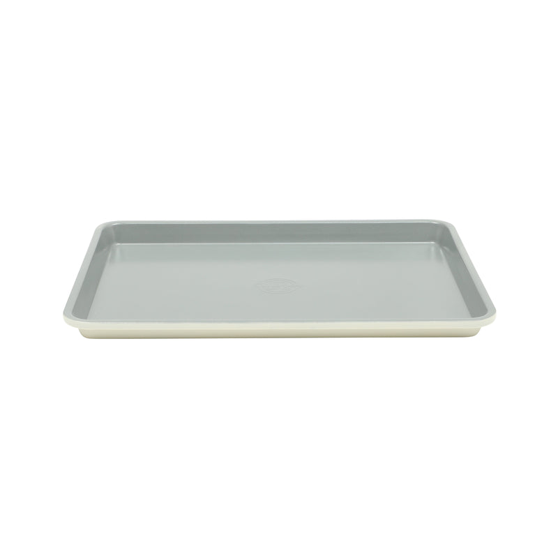 Sur La Table Kitchen Essentials Bake Sale 3pc Carbon Steel Cookie Sheet Set - Linen Exterior - Grey Non-Stick Interior - Open Stock w/ Color Label & Remailer