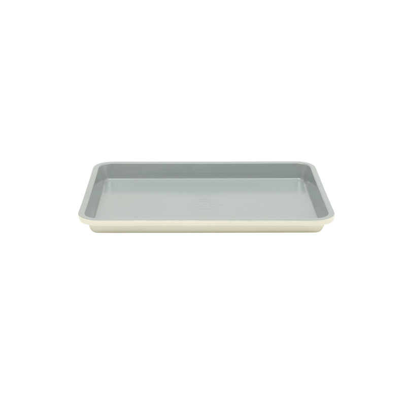 Sur La Table Kitchen Essentials Bake Sale 3pc Carbon Steel Cookie Sheet Set - Linen Exterior - Grey Non-Stick Interior - Open Stock w/ Color Label & Remailer