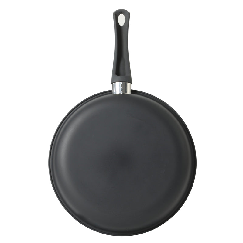 Gibson Home Clipperton 2pc Carbon Steel 11" & 9.5" Frying Pan - Grey Speckle Interior - Matte Charcoal Exterior - Soft Touch Handle - Open Stock Color w/ Label