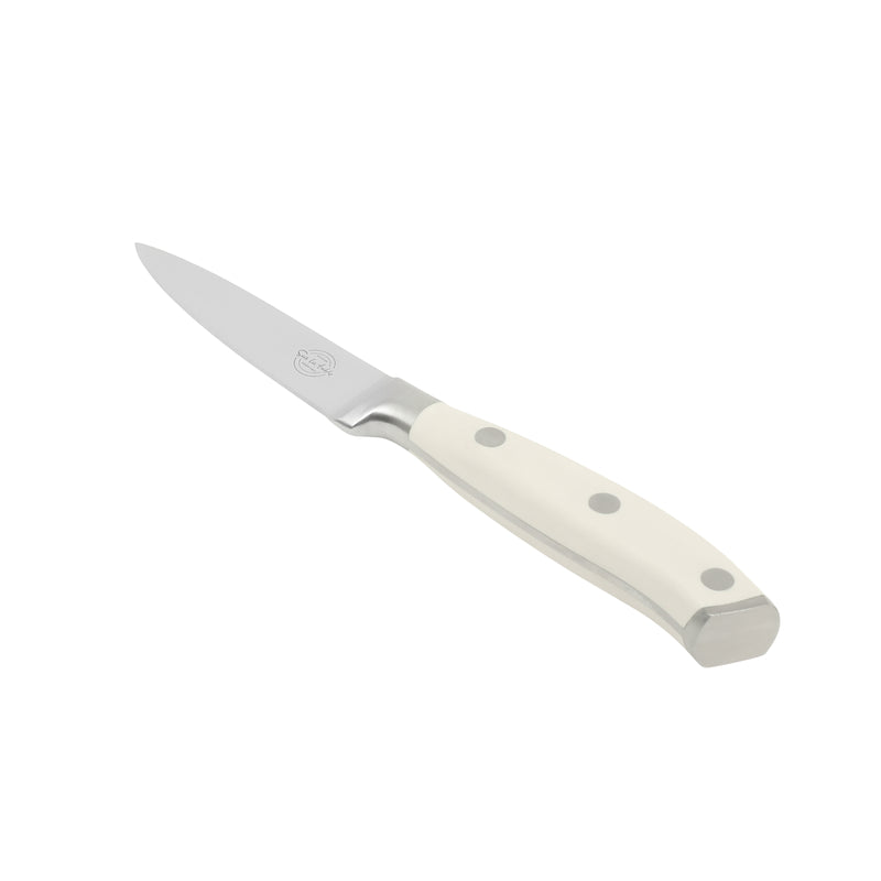 Sur La Table Kitchen Essentials Tasting Kitchen 3.5" Stainless Steel Paring Knife - Eggshell - German Steel Blade - Color Plastic Handle - Clam Pack w/ Remailer