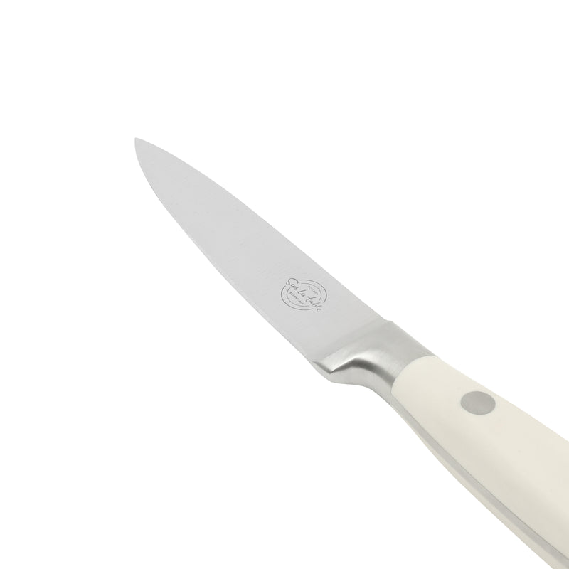 Sur La Table Kitchen Essentials Tasting Kitchen 3.5" Stainless Steel Paring Knife - Eggshell - German Steel Blade - Color Plastic Handle - Clam Pack w/ Remailer