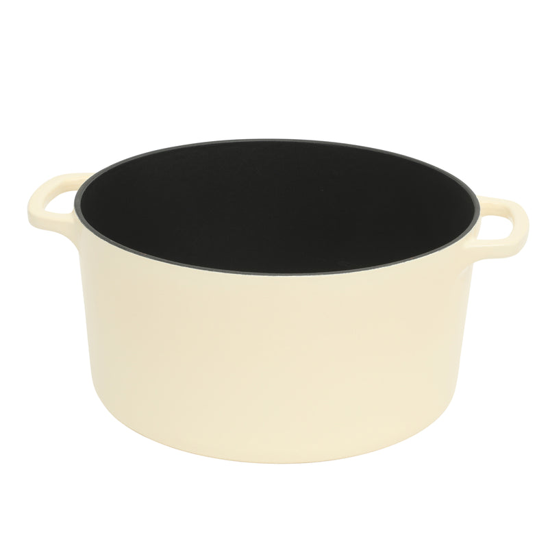 Sur La Table Kitchen Essentials Supper Club 5.5 qt Enamel Cast Iron Dutch Oven w/ Borosilicate Lid - Glossy Enamel In/Ext - Stainless Steel Knob -Enameled - Color Sleeve w/ RM