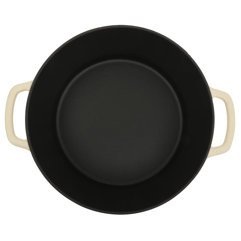 Sur La Table Kitchen Essentials Supper Club 5.5 qt Enamel Cast Iron Dutch Oven w/ Borosilicate Lid - Glossy Enamel In/Ext - Stainless Steel Knob -Enameled - Color Sleeve w/ RM