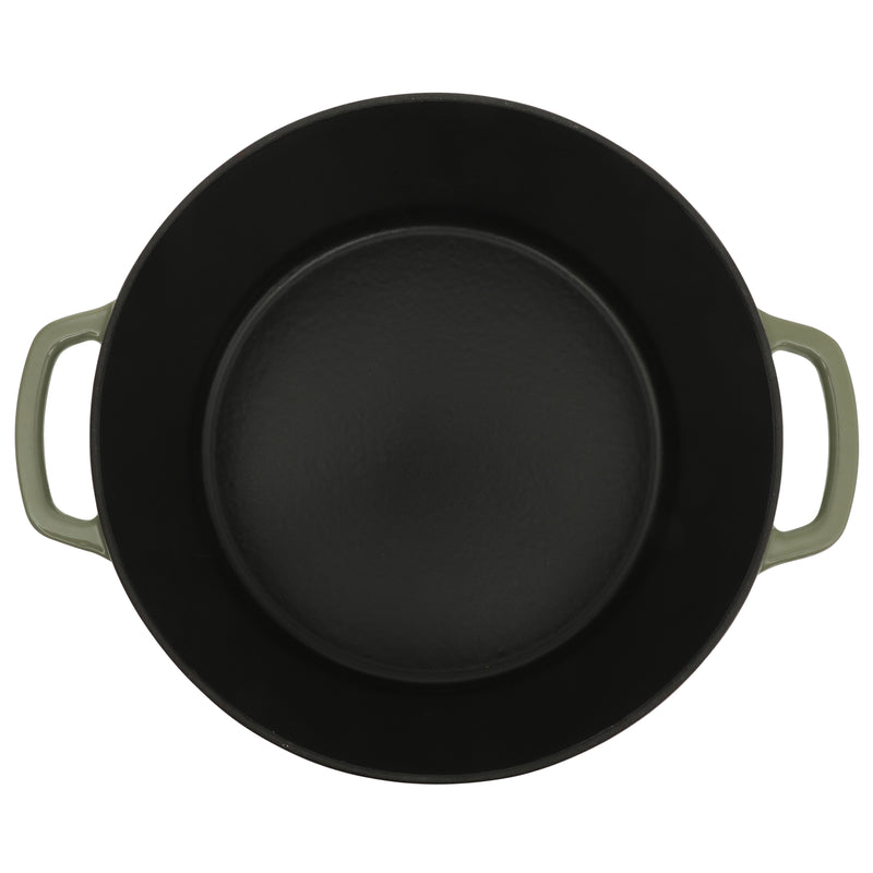 Sur La Table Kitchen Essentials Supper Club 5.5 qt Enamel Cast Iron Dutch Oven w/ Borosilicate Lid - Glossy Enamel In/Ext - Stainless Steel Knob -Enameled - Color Sleeve w/ RM