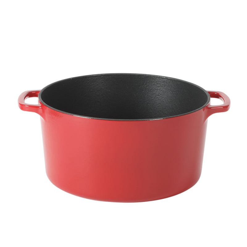 Sur La Table Kitchen Essentials Supper Club 5.5 qt Enamel Cast Iron Dutch Oven w/ Borosilicate Lid - Glossy Enamel In/Ext - Stainless Steel Knob -Enameled - Color Sleeve w/ RM