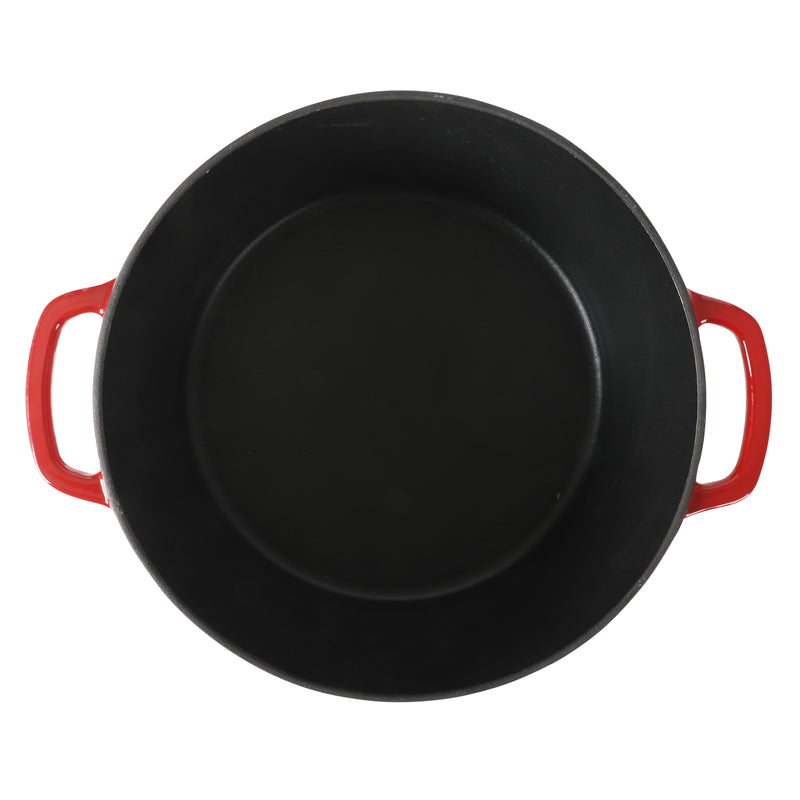 Sur La Table Kitchen Essentials Supper Club 5.5 qt Enamel Cast Iron Dutch Oven w/ Borosilicate Lid - Glossy Enamel In/Ext - Stainless Steel Knob -Enameled - Color Sleeve w/ RM