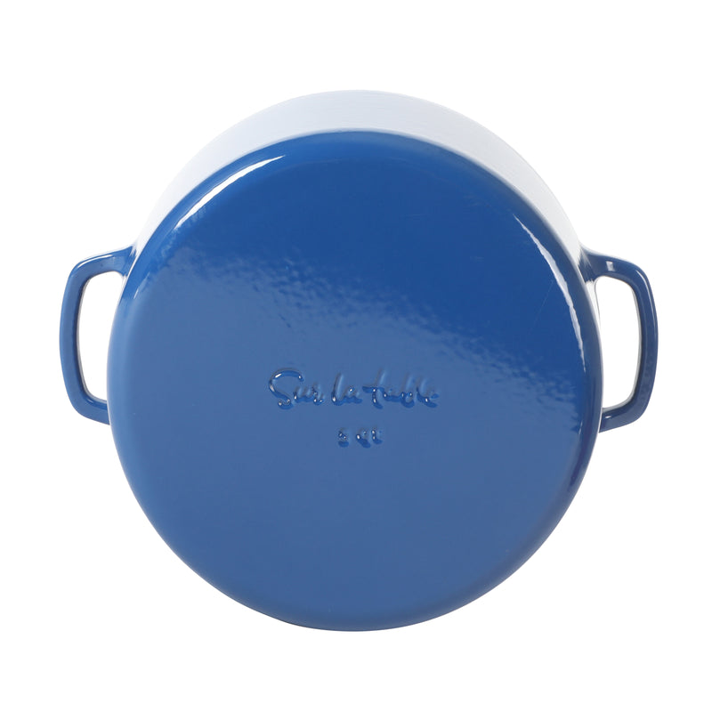 Sur La Table Kitchen Essentials Supper Club 5.5 qt Enamel Cast Iron Dutch Oven w/ Borosilicate Lid - Glossy Enamel In/Ext - Stainless Steel Knob -Enameled - Color Sleeve w/ RM