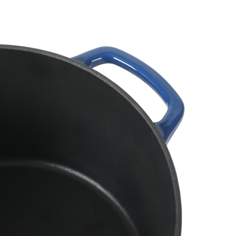 Sur La Table Kitchen Essentials Supper Club 5.5 qt Enamel Cast Iron Dutch Oven w/ Borosilicate Lid - Glossy Enamel In/Ext - Stainless Steel Knob -Enameled - Color Sleeve w/ RM