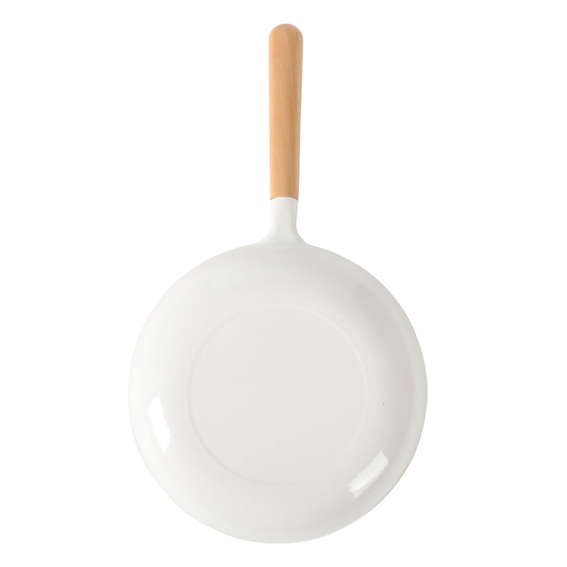 Sur La Table Kitchen Essentials Main Canteen 8" Enameled Light Cast Iron Skillet - Wood Handle - Color Sleeve w/ Remailer
