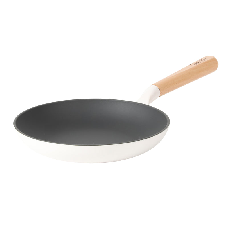 Sur La Table Kitchen Essentials Main Canteen 8" Enameled Light Cast Iron Skillet - Wood Handle - Color Sleeve w/ Remailer