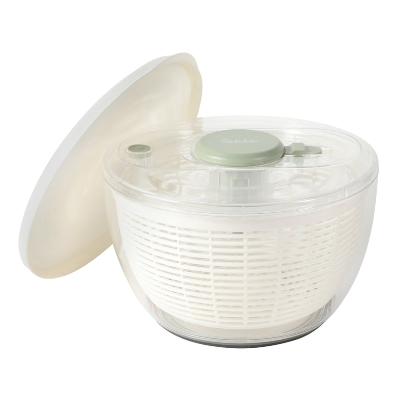 Sur La Table Kitchen Essentials 6.3 qt Salad Spinner - PS/PP/ABS/TRP - Stainless Steel - Gift Box