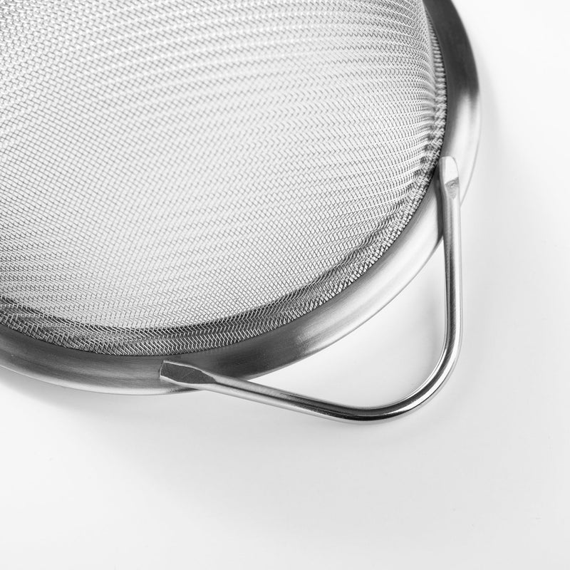 Sur La Table Kitchen Essentials Stainless Steel Strainer - Matte Lacquered Wanut Wood Handle - Tie Card