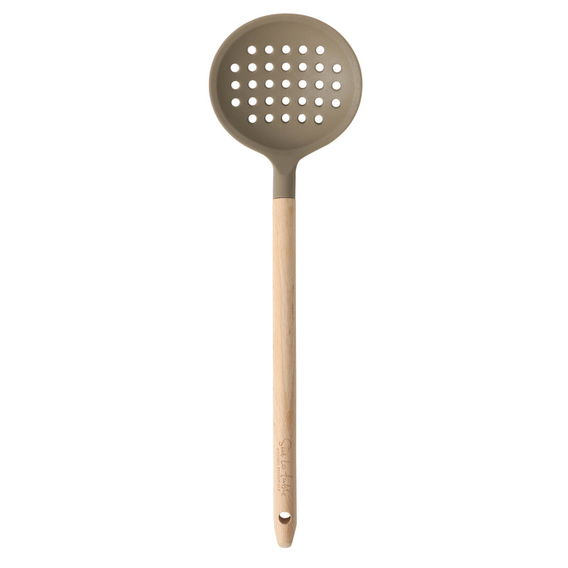 Sur La Table Kitchen Essentials Skimmer - Silicone / Nylon Head - Beech Wood Handle - Tie Card