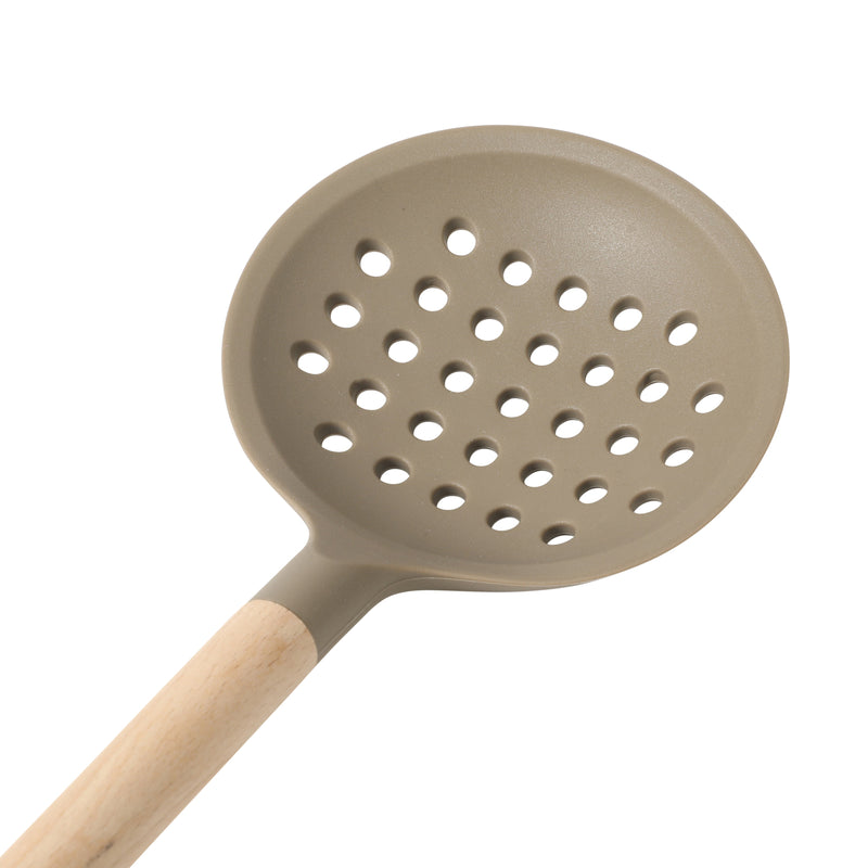Sur La Table Kitchen Essentials Skimmer - Silicone / Nylon Head - Beech Wood Handle - Tie Card