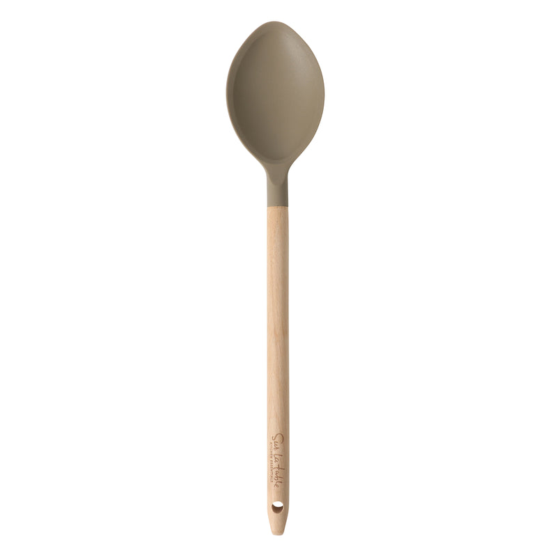 Sur La Table Kitchen Essentials Spoon - Silicone / Nylon Head - Beech Wood Handle - Tie Card